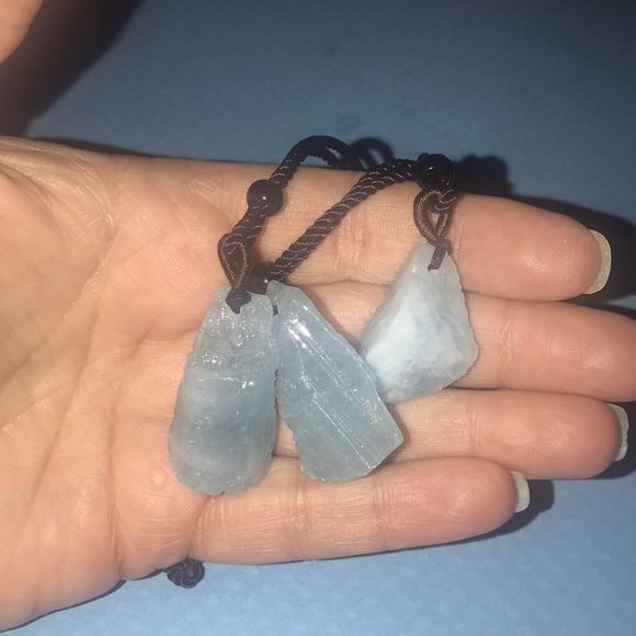 Aqua necklaces with 24” cord - Picture 2 of 2